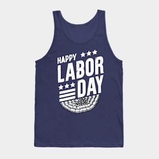 Happy Labor Day Orange Cat Tank Top